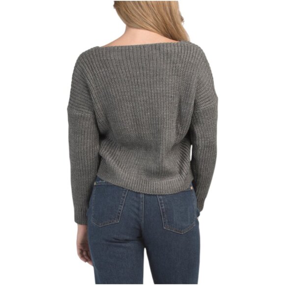 VENTI Made In Italy Ribbed V-neck Sweater - Picture 2 of 2